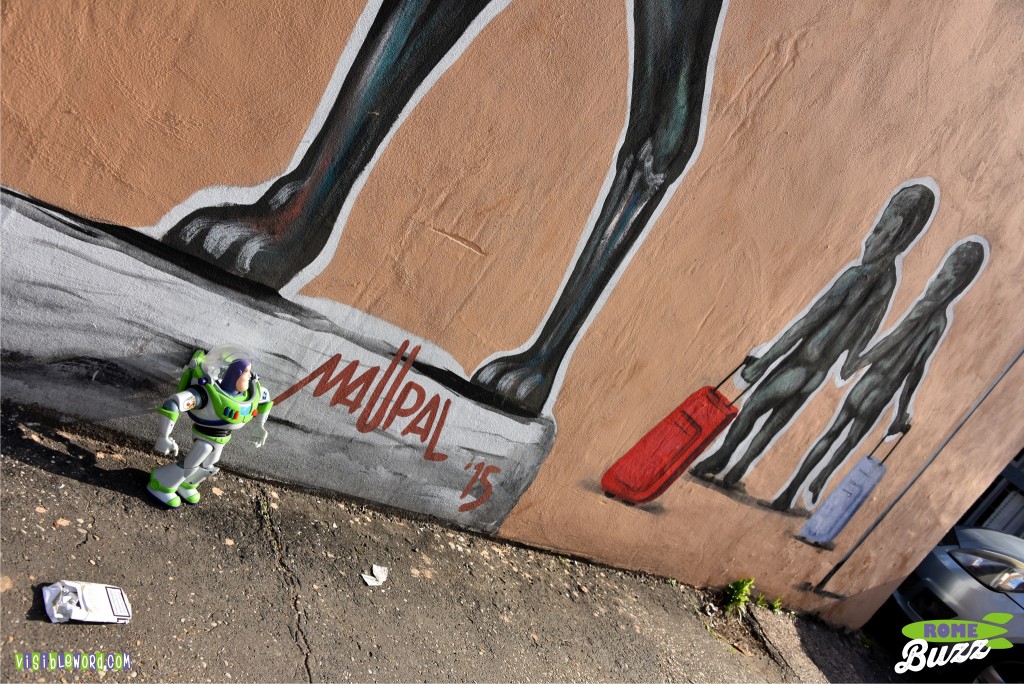 Rome Buzz - Buzz visits the street art of Mauro Pallotta -  photograph copyright David Bailey (not the)