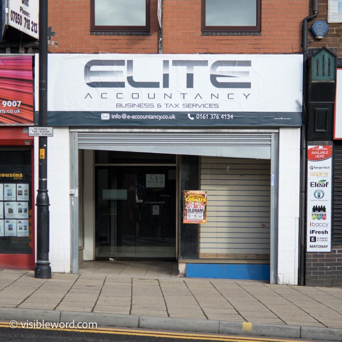 Welcome to Oldham - Visible Word - photograph (c) David Bailey (not the)